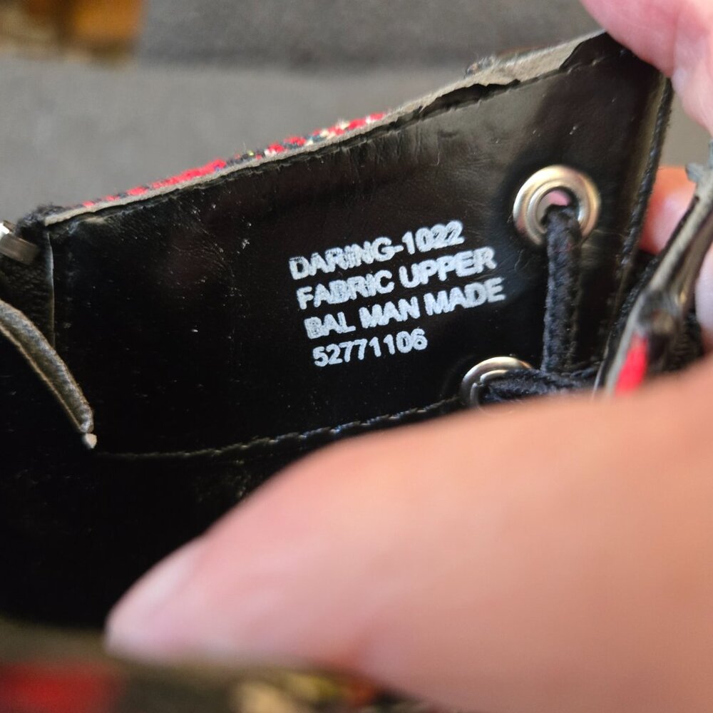 Wicked Plaid Goth Buckle Boots, Sz 6 - Picture 10 of 12